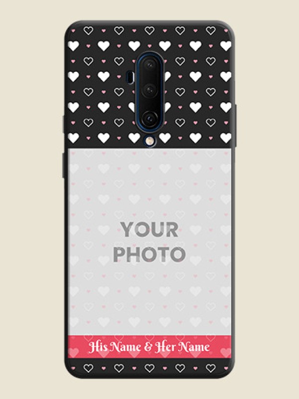 Custom White Color Love Symbols with Text Design - Photo on Space Black Soft Matte Phone Cover - OnePlus 7T Pro - alternate view
