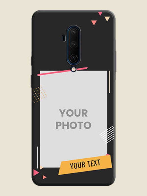 Custom Photo Frame with Triangle Small Dots - Photo on Space Black Soft Matte Back Cover - OnePlus 7T Pro - alternate view