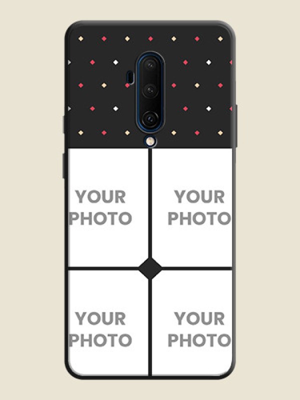 Custom Multicolor Dotted Pattern with 4 Image Holder on Space Black Custom Soft Matte Phone Cases - OnePlus 7T Pro - alternate view