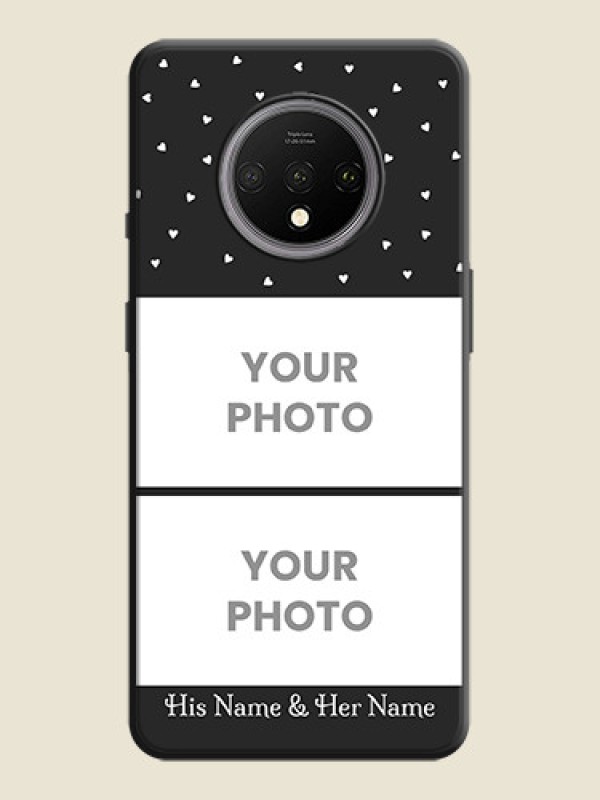 Custom Miniature Love Symbols with Name on Space Black Custom Soft Matte Back Cover - OnePlus 7T - alternate view