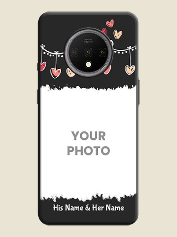 Custom Pink Love Hangings with Name on Space Black Custom Soft Matte Phone Cases - OnePlus 7T - alternate view