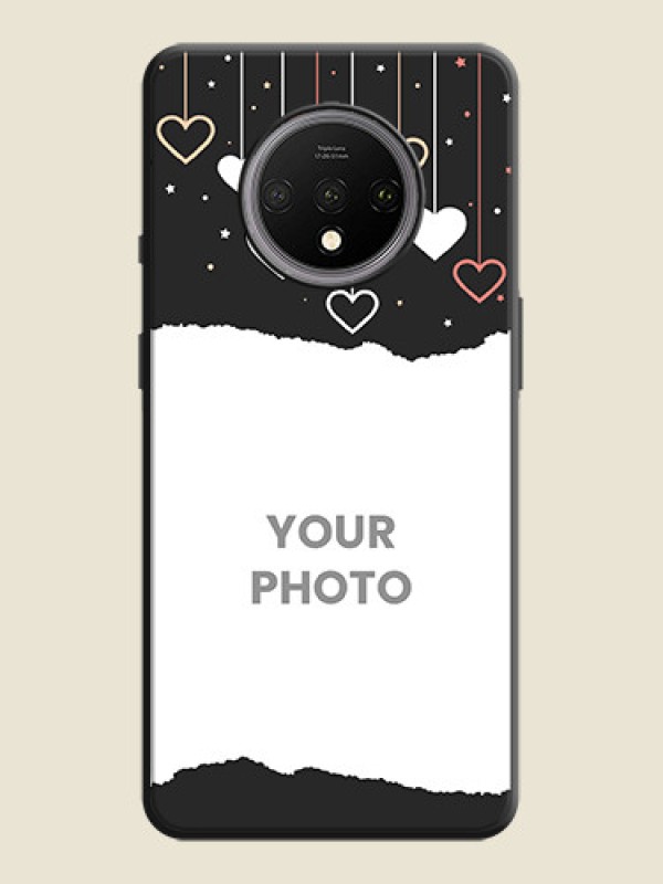 Custom Love Hangings with Splash Wave Picture on Space Black Custom Soft Matte Phone Back Cover - OnePlus 7T - alternate view