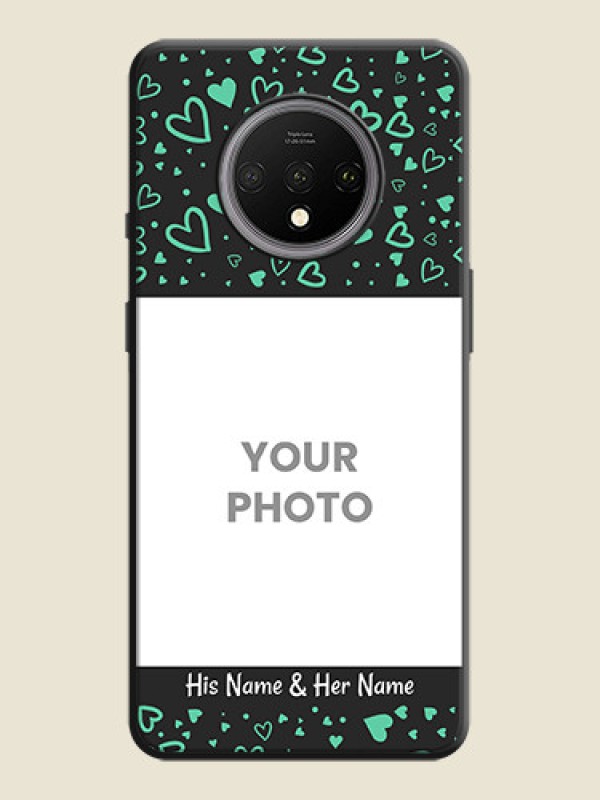 Custom Sea Green Indefinite Love Pattern - Photo on Space Black Soft Matte Mobile Cover - OnePlus 7T - alternate view