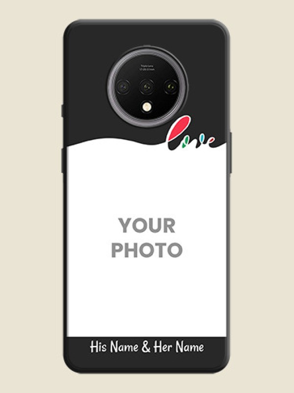 Custom Fall in Love Pattern with Picture - Photo on Space Black Soft Matte Mobile Case - OnePlus 7T - alternate view