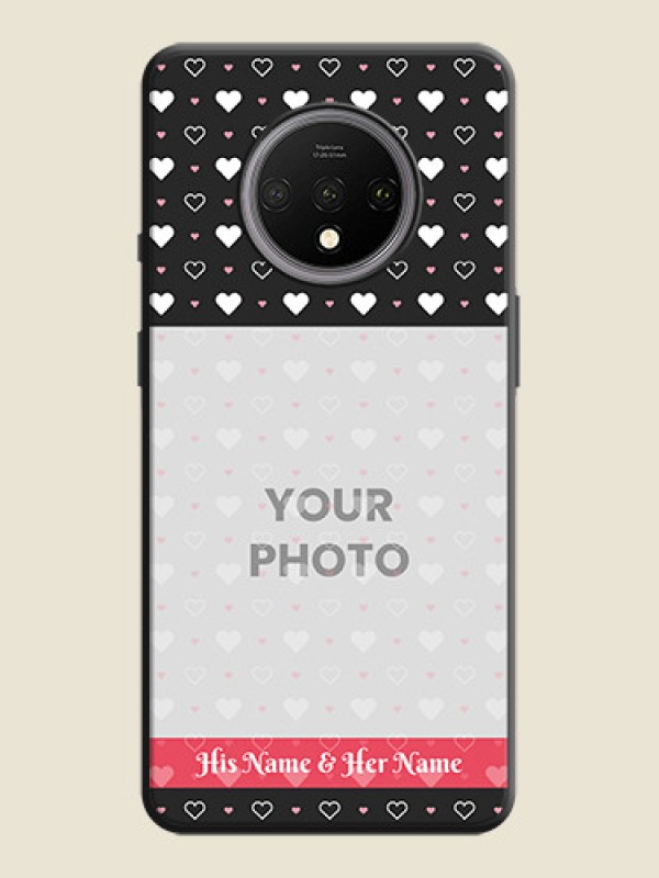Custom White Color Love Symbols with Text Design - Photo on Space Black Soft Matte Phone Cover - OnePlus 7T - alternate view