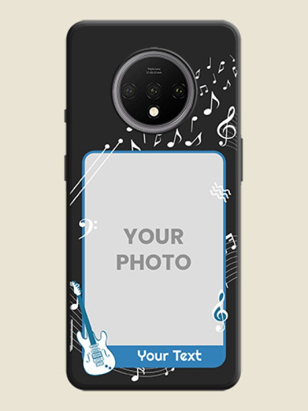 Custom Musical Theme Design with Text - Photo on Space Black Soft Matte Mobile Case - OnePlus 7T - alternate view