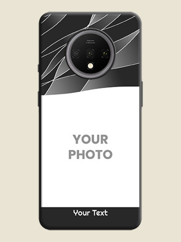 Custom Mixed Wave Lines - Photo on Space Black Soft Matte Mobile Cover - OnePlus 7T - alternate view