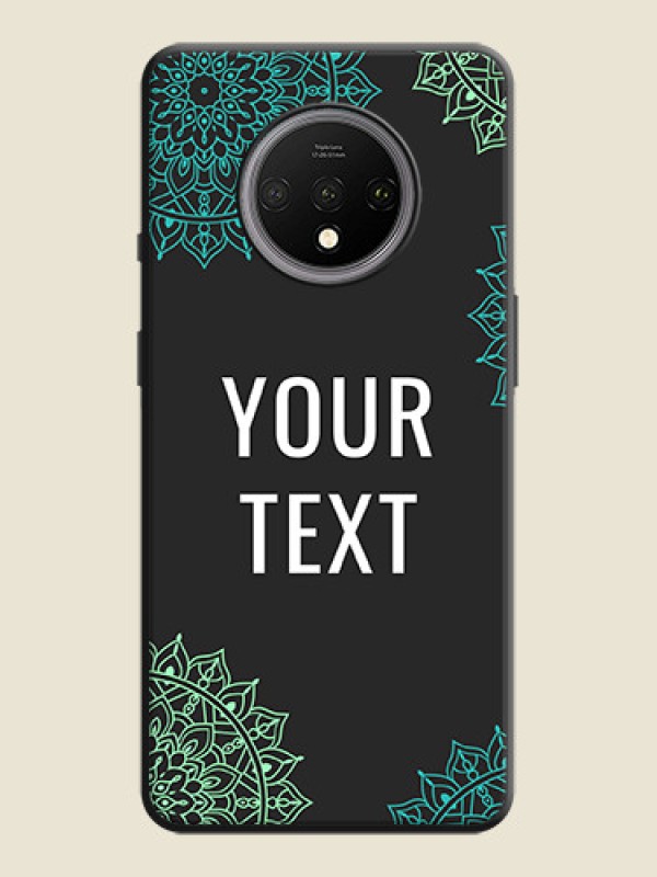 Custom Your Name with Floral Design on Space Black Custom Soft Matte Back Cover - OnePlus 7T - alternate view
