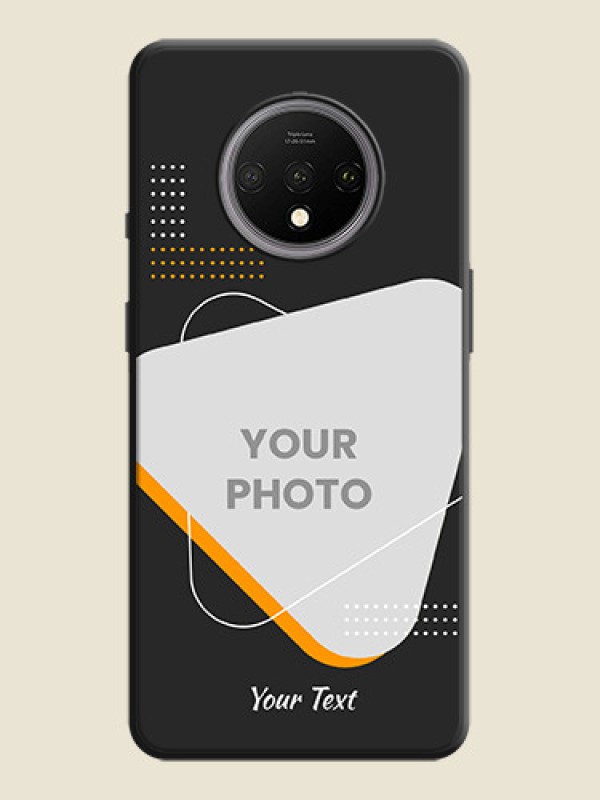 Custom Yellow Triangle - Photo on Space Black Soft Matte Phone Cover - OnePlus 7T - alternate view