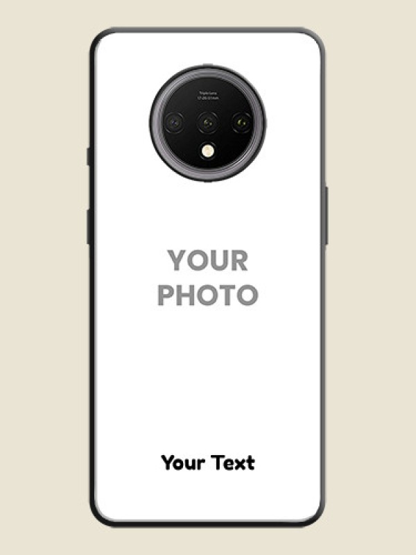 Custom Full Single Pic Upload With Text On Space Black Personalized Soft Matte Phone Covers -Oneplus 7T - alternate view