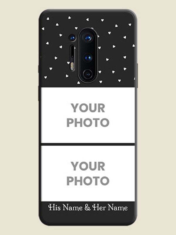 Custom Miniature Love Symbols with Name on Space Black Custom Soft Matte Back Cover - OnePlus 8 Pro - alternate view
