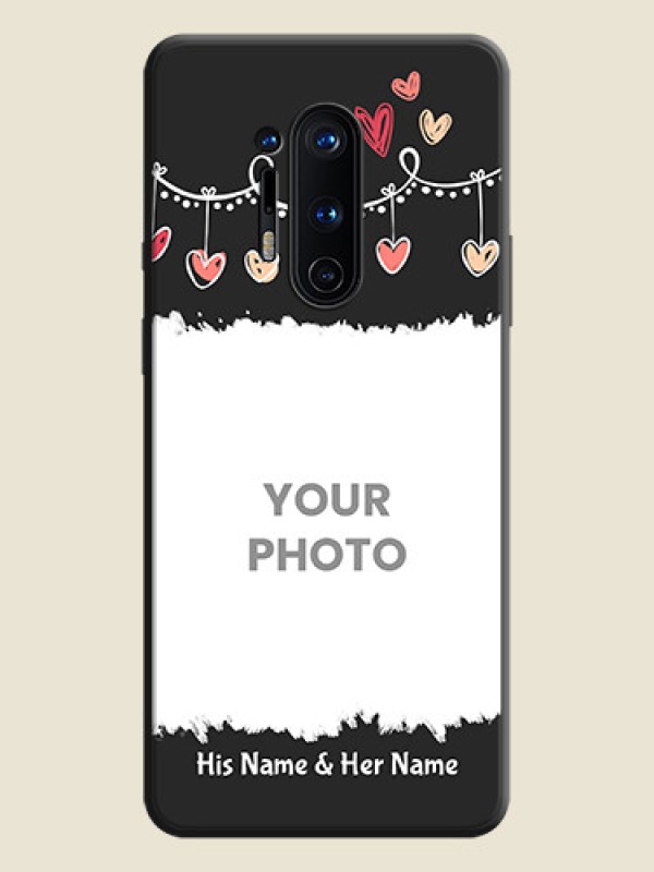 Custom Pink Love Hangings with Name on Space Black Custom Soft Matte Phone Cases - OnePlus 8 Pro - alternate view