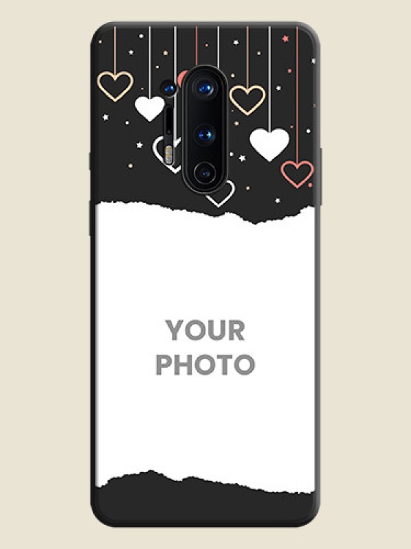 Custom Love Hangings with Splash Wave Picture on Space Black Custom Soft Matte Phone Back Cover - OnePlus 8 Pro - alternate view