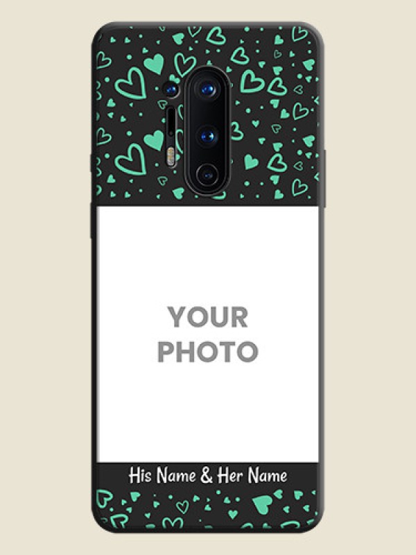 Custom Sea Green Indefinite Love Pattern - Photo on Space Black Soft Matte Mobile Cover - OnePlus 8 Pro - alternate view