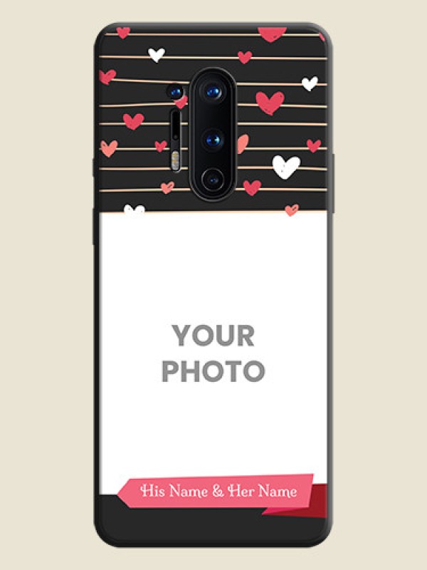 Custom Love Pattern with Name on Pink Ribbon  - Photo on Space Black Soft Matte Back Cover - OnePlus 8 Pro - alternate view