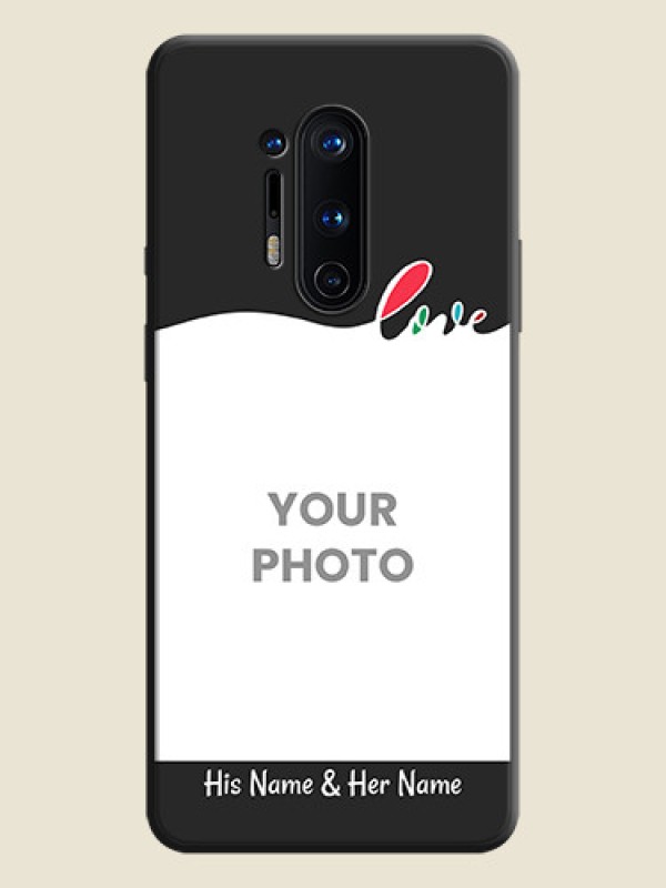 Custom Fall in Love Pattern with Picture - Photo on Space Black Soft Matte Mobile Case - OnePlus 8 Pro - alternate view