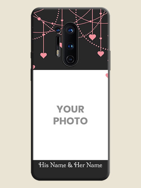 Custom Pink Love Hangings with Text on Space Black Custom Soft Matte Back Cover - OnePlus 8 Pro - alternate view