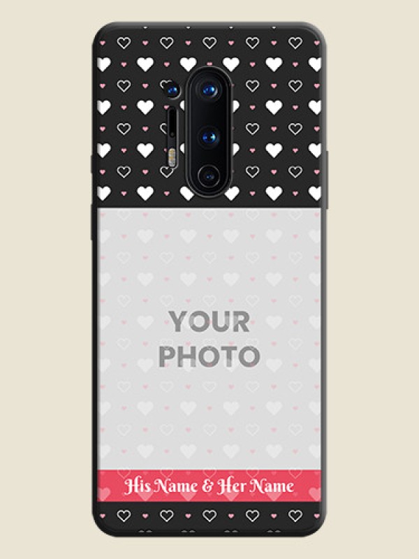Custom White Color Love Symbols with Text Design - Photo on Space Black Soft Matte Phone Cover - OnePlus 8 Pro - alternate view