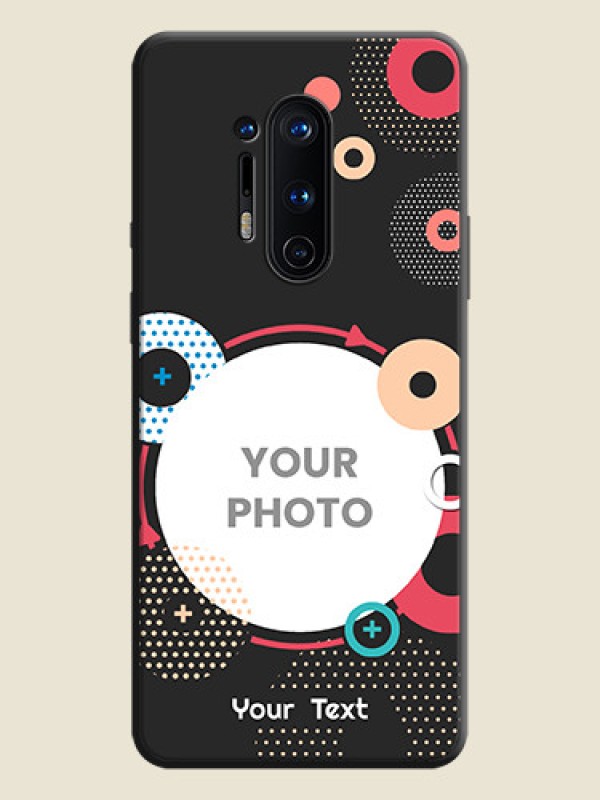 Custom Multicoloured Round Image on Personalised Space Black Soft Matte Cases - OnePlus 8 Pro - alternate view