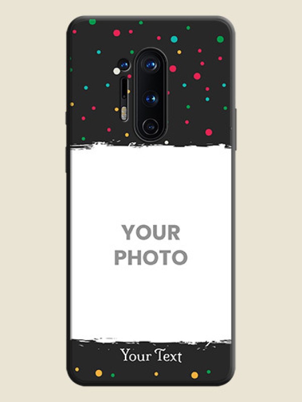 Custom Multicolor Dotted Pattern with Text on Space Black Custom Soft Matte Phone Back Cover - OnePlus 8 Pro - alternate view