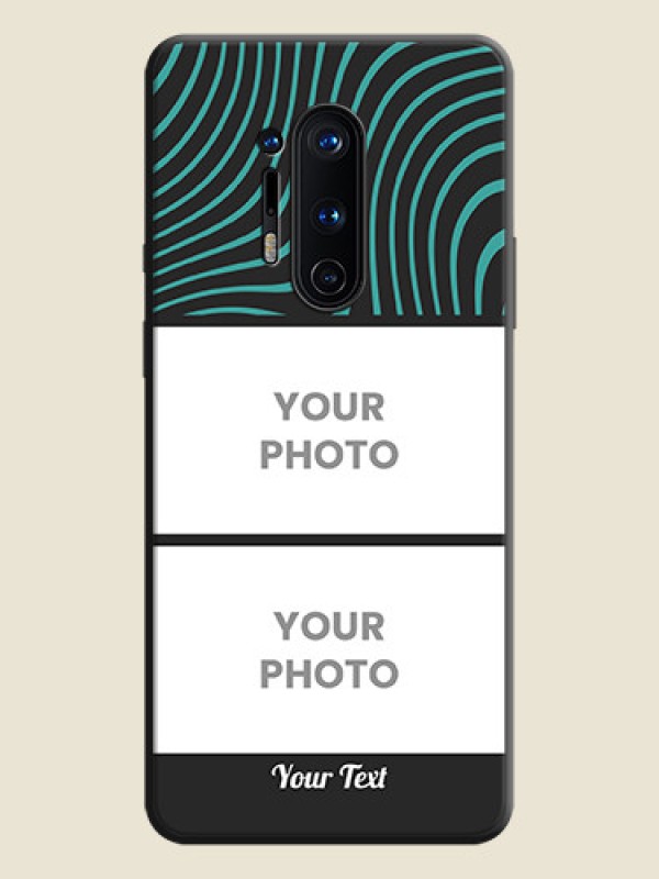 Custom Wave Pattern with 2 Image Holder on Space Black Personalized Soft Matte Phone Covers - OnePlus 8 Pro - alternate view