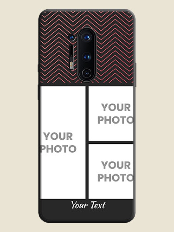 Custom Wave Pattern with 3 Image Holder on Space Black Custom Soft Matte Back Cover - OnePlus 8 Pro - alternate view