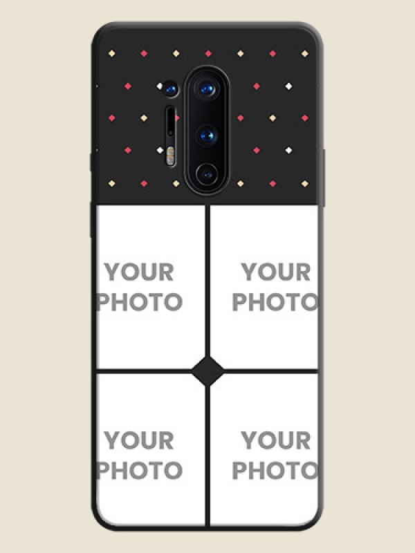 Custom Multicolor Dotted Pattern with 4 Image Holder on Space Black Custom Soft Matte Phone Cases - OnePlus 8 Pro - alternate view