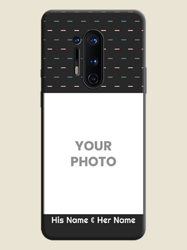 Custom Line Pattern Design with Text on Space Black Custom Soft Matte Phone Back Cover - OnePlus 8 Pro - alternate view