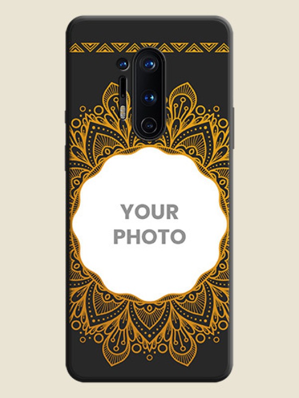 Custom Round Image with Floral Design - Photo on Space Black Soft Matte Mobile Cover - OnePlus 8 Pro - alternate view
