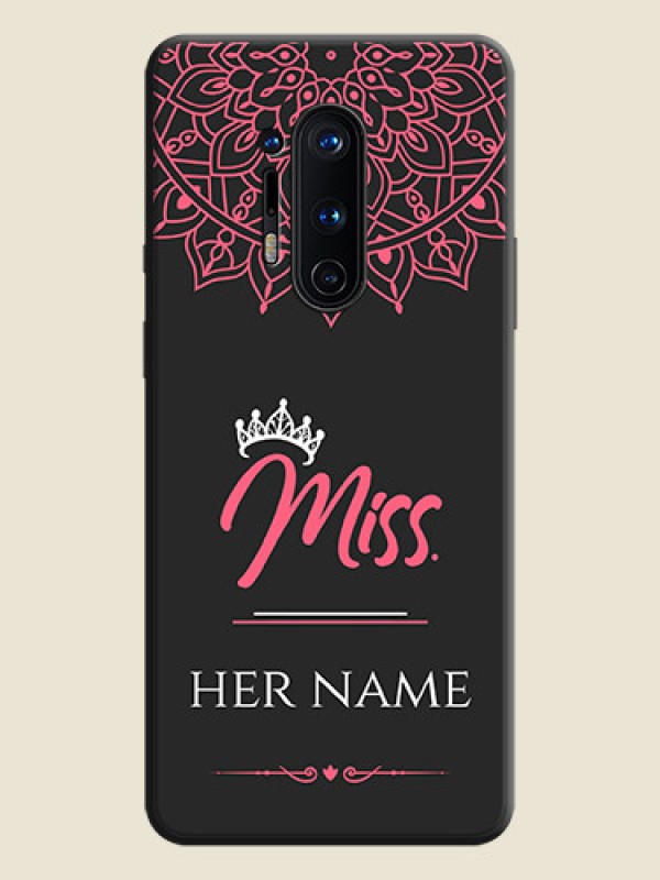 Custom Mrs Name with Floral Design on Space Black Personalized Soft Matte Phone Covers - OnePlus 8 Pro - alternate view