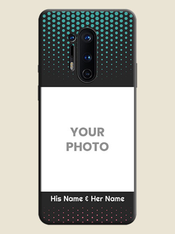 Custom Faded Dots with Grunge Photo Frame and Text on Space Black Custom Soft Matte Phone Cases - OnePlus 8 Pro - alternate view