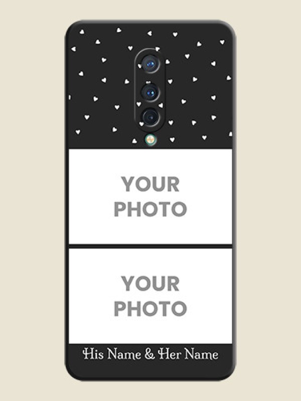 Custom Miniature Love Symbols with Name on Space Black Custom Soft Matte Back Cover - OnePlus 8 - alternate view