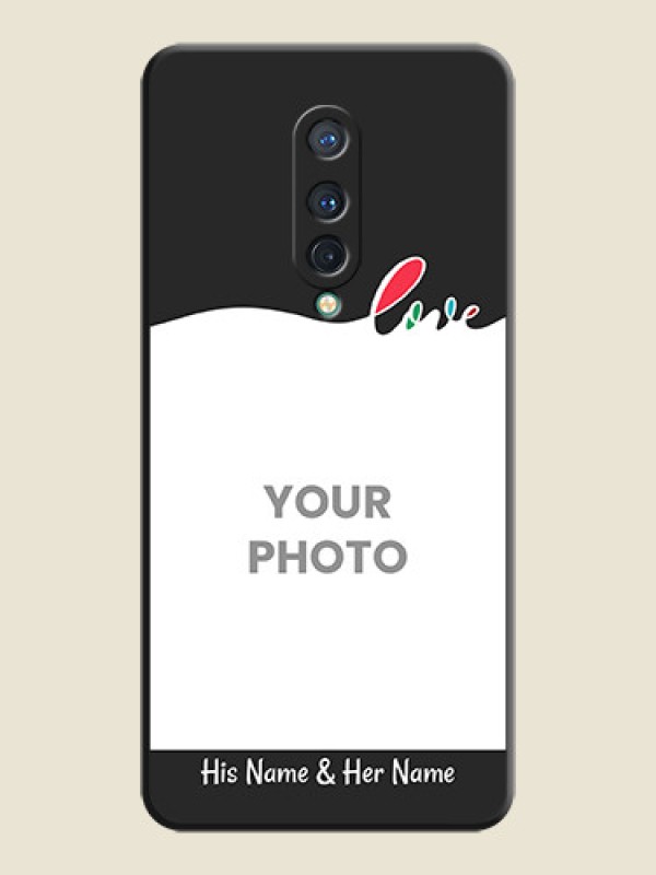 Custom Fall in Love Pattern with Picture - Photo on Space Black Soft Matte Mobile Case - OnePlus 8 - alternate view