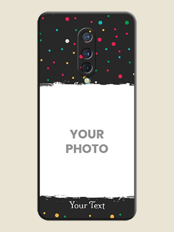 Custom Multicolor Dotted Pattern with Text on Space Black Custom Soft Matte Phone Back Cover - OnePlus 8 - alternate view