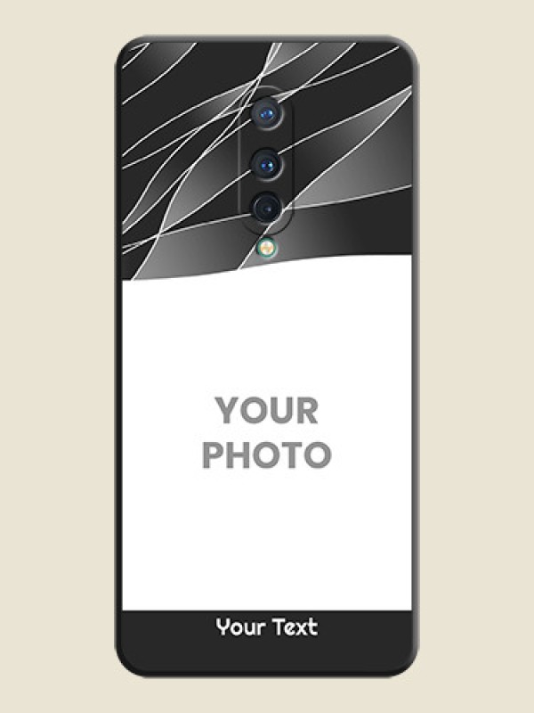 Custom Mixed Wave Lines - Photo on Space Black Soft Matte Mobile Cover - OnePlus 8 - alternate view