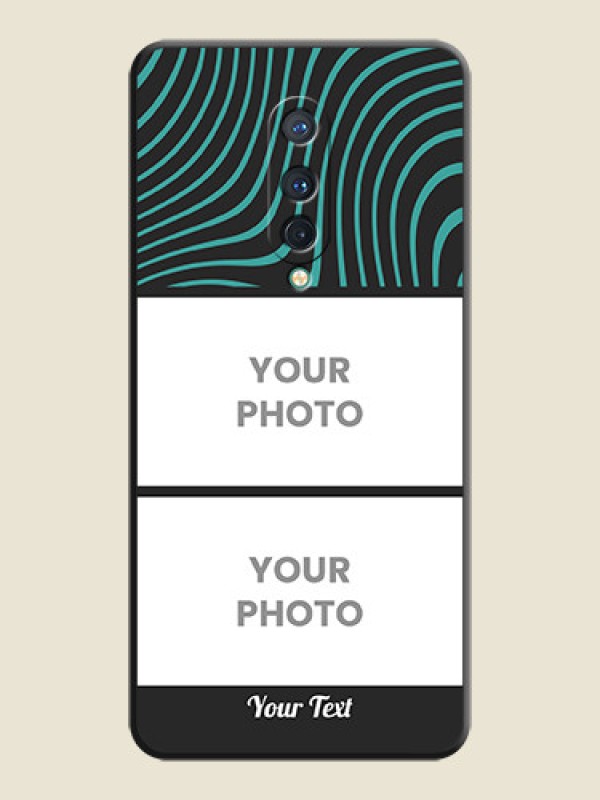 Custom Wave Pattern with 2 Image Holder on Space Black Personalized Soft Matte Phone Covers - OnePlus 8 - alternate view