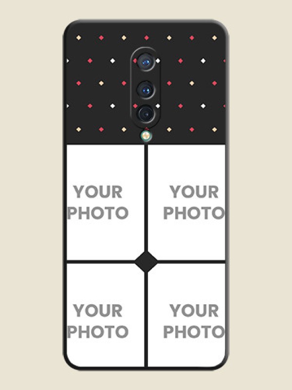 Custom Multicolor Dotted Pattern with 4 Image Holder on Space Black Custom Soft Matte Phone Cases - OnePlus 8 - alternate view