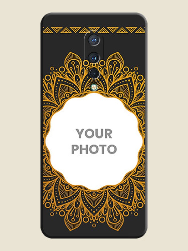 Custom Round Image with Floral Design - Photo on Space Black Soft Matte Mobile Cover - OnePlus 8 - alternate view