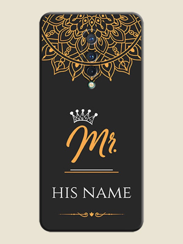 Custom Mr Name with Floral Design  on Personalised Space Black Soft Matte Cases - OnePlus 8 - alternate view