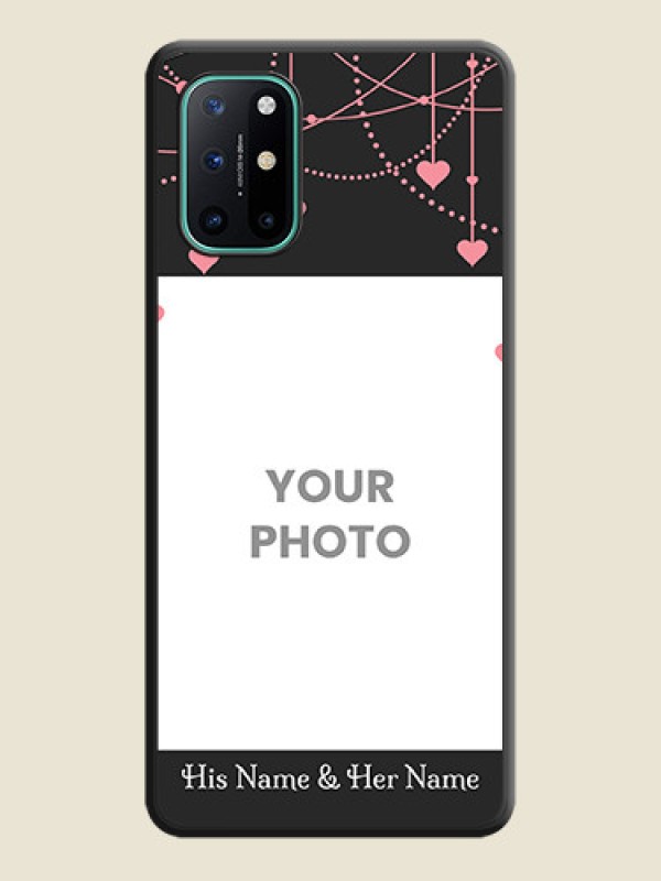 Custom Pink Love Hangings with Text on Space Black Custom Soft Matte Back Cover - OnePlus 8T - alternate view
