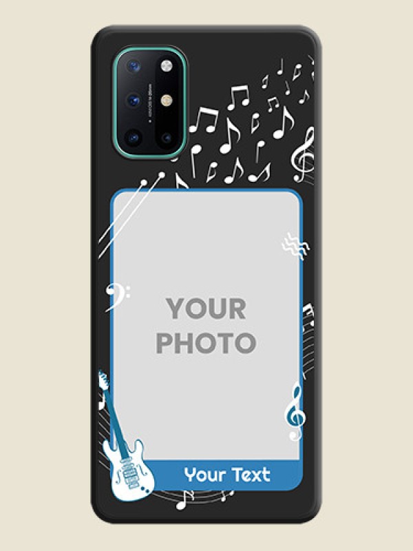 Custom Musical Theme Design with Text on Photo on Space Black Soft Matte Mobile Case - OnePlus 8T - alternate view