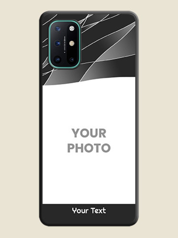 Custom Mixed Wave Lines on Photo on Space Black Soft Matte Mobile Cover - OnePlus 8T - alternate view