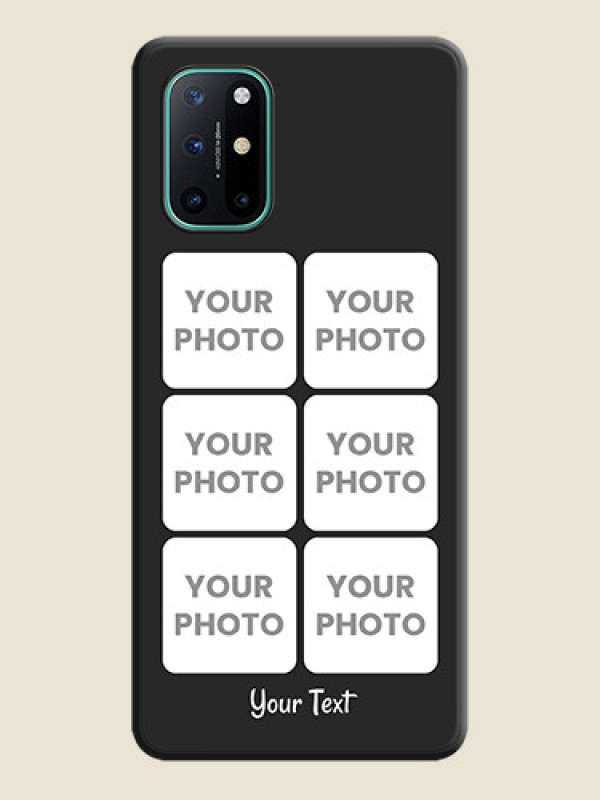 Custom Floral Art with 6 Image Holder on Photo on Space Black Soft Matte Mobile Case - OnePlus 8T - alternate view