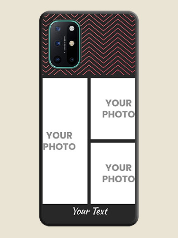 Custom Wave Pattern with 3 Image Holder on Space Black Custom Soft Matte Back Cover - OnePlus 8T - alternate view