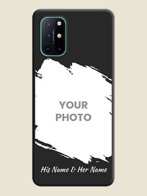 Custom Grunge Brush Strokes on Photo on Space Black Soft Matte Back Cover - OnePlus 8T - alternate view