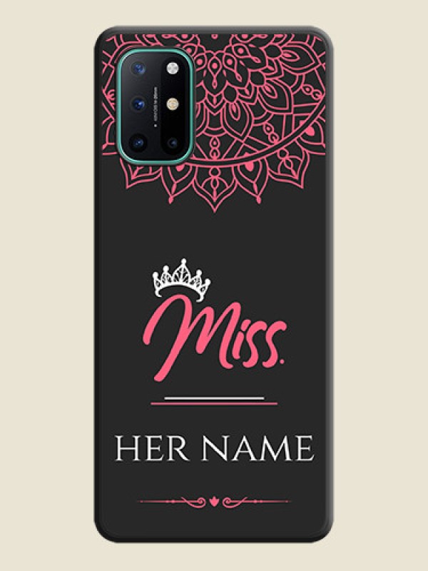 Custom Mrs Name with Floral Design on Space Black Personalized Soft Matte Phone Covers - OnePlus 8T - alternate view