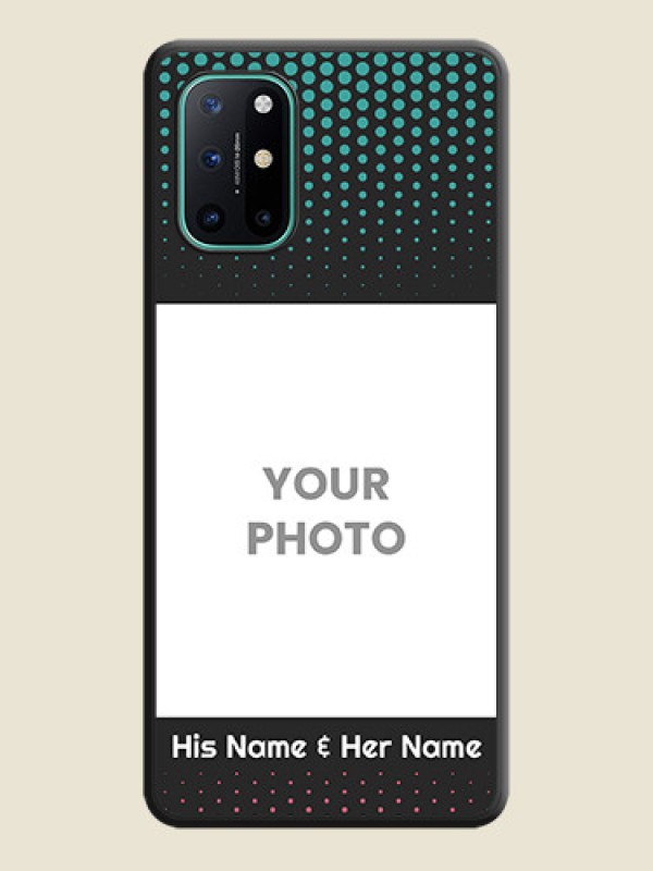 Custom Faded Dots with Grunge Photo Frame and Text on Space Black Custom Soft Matte Phone Cases - OnePlus 8T - alternate view