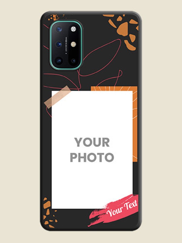 Custom Orange Photo Frame on Space Black Custom Soft Matte Phone Back Cover - OnePlus 8T - alternate view