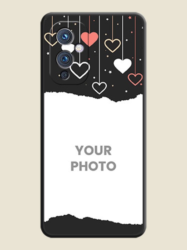 Custom Love Hangings with Splash Wave Picture on Space Black Custom Soft Matte Phone Back Cover - Oneplus 9 5G - alternate view