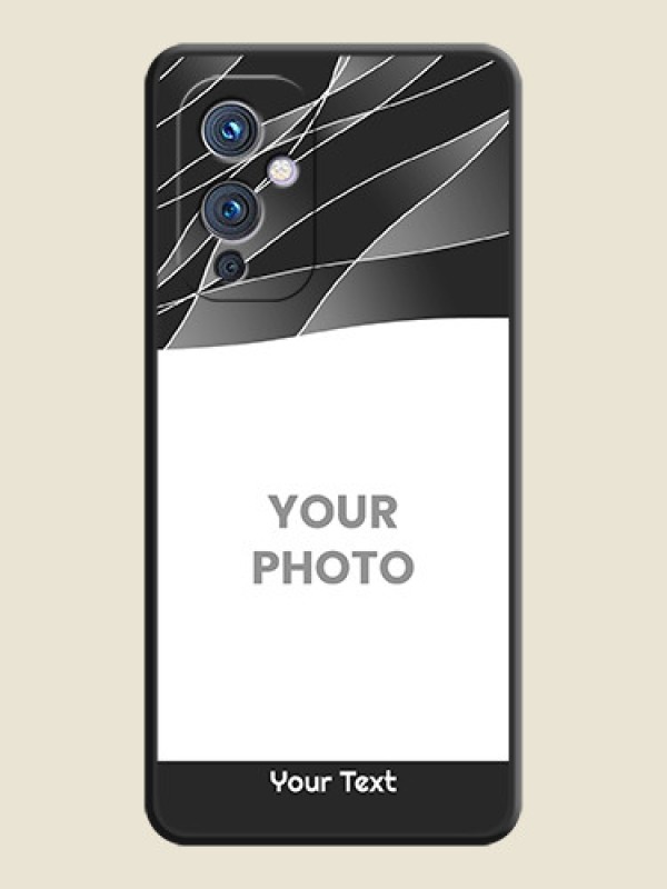 Custom Mixed Wave Lines on Photo on Space Black Soft Matte Mobile Cover - Oneplus 9 5G - alternate view